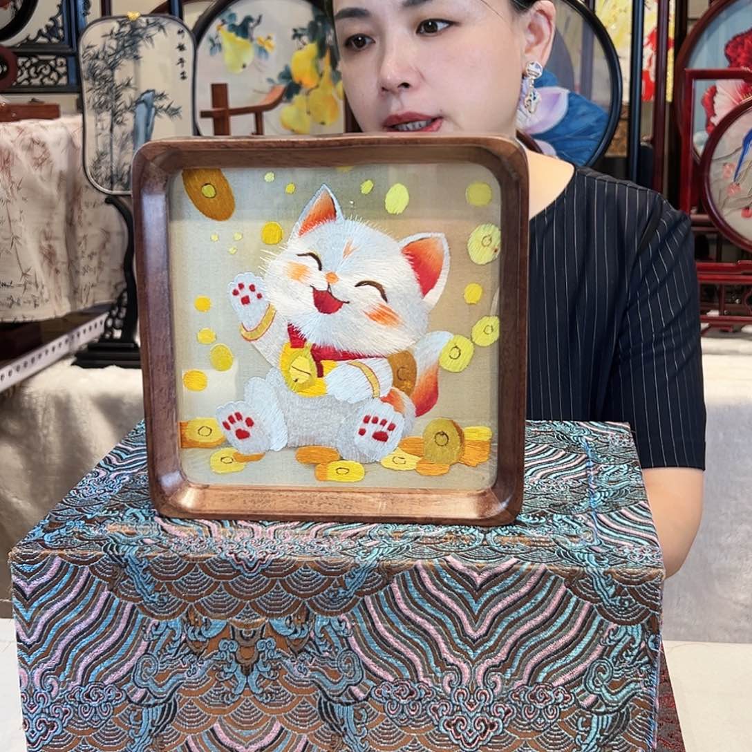 织绣苏绣摆台手工