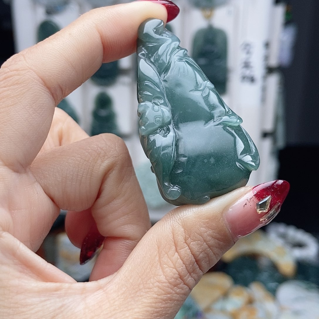 翡翠颈饰14K金镶嵌翡翠