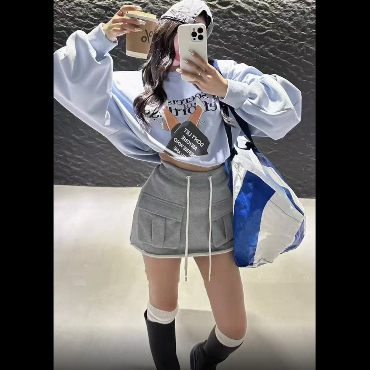 秋冬新款【高跟鞋】高品质垫肩宽松有型遮屁股男女同款卫衣