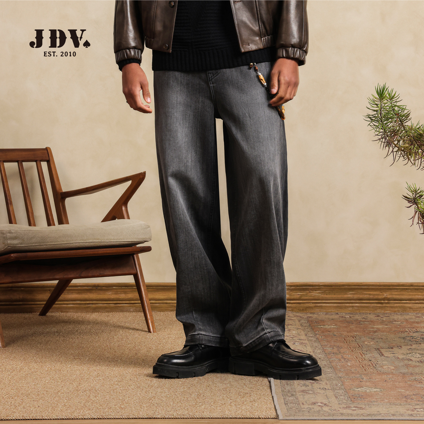 秋季新款商场同款秋冬复古牛仔裤休闲直筒宽松长裤WPR55W5