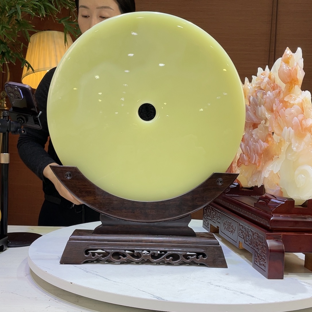 玉精品天然玉石平安扣摆件