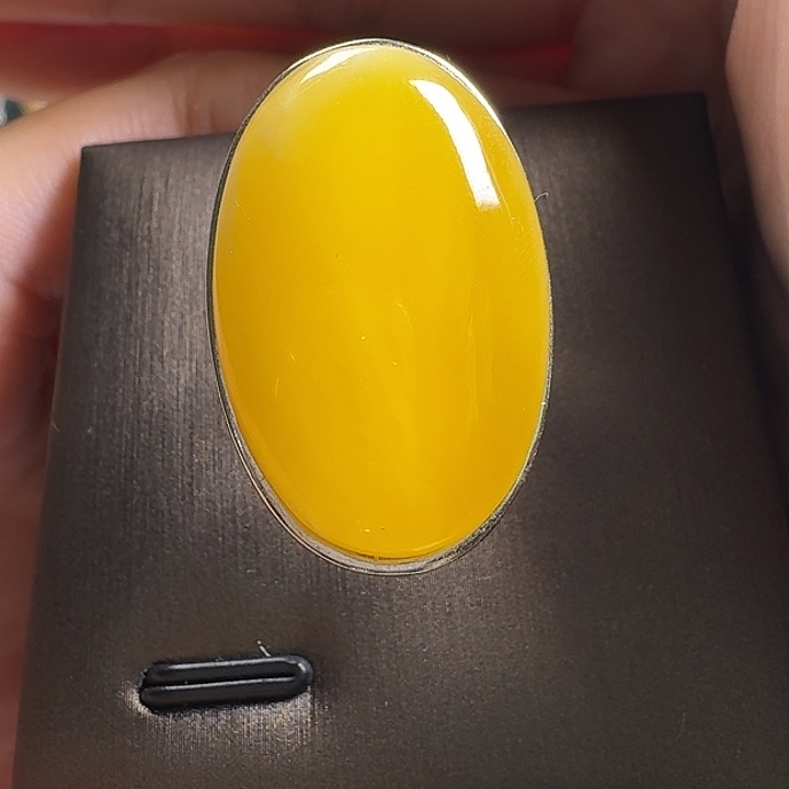 蜜蜡银S925镶嵌戒指戒指