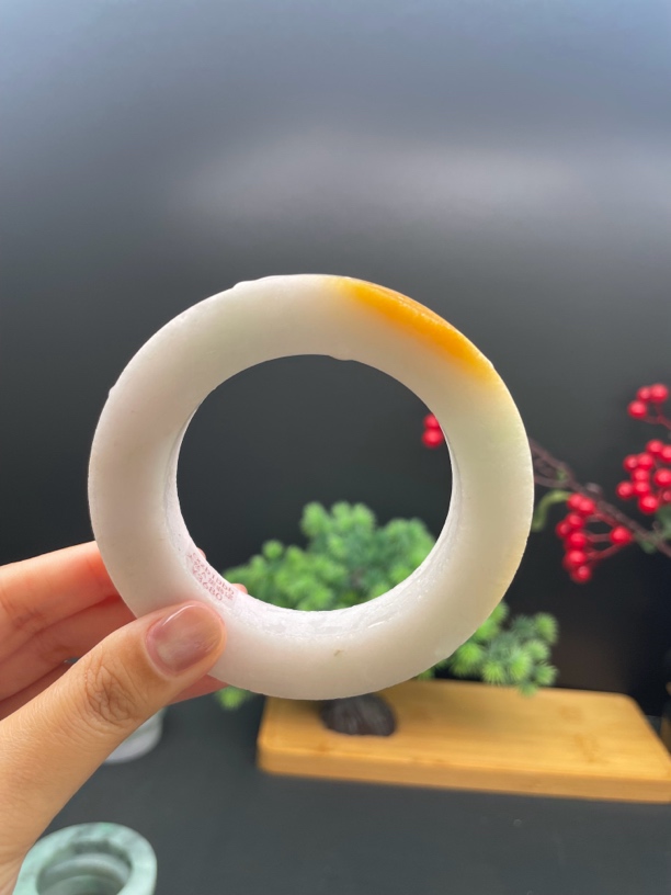 天然A货黄翡翡翠手镯