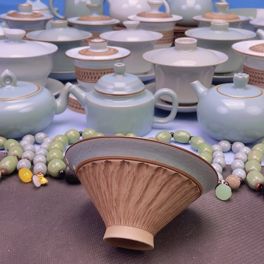 杯重工跳刀冰花斗笠杯原矿原釉原产地