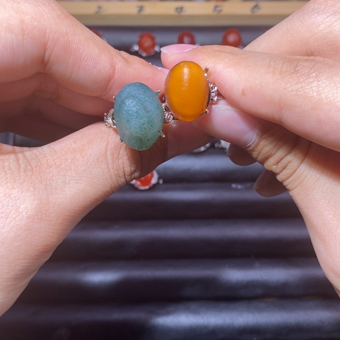 别***经玛瑙/玉髓合金戒指