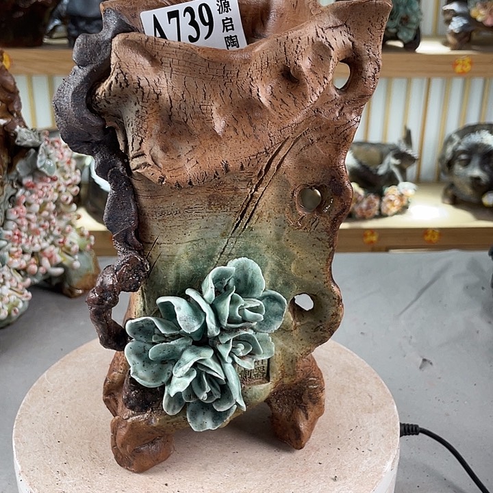 紫砂花盆景德镇陶瓷739