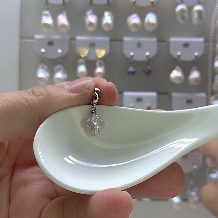 淡水珍珠颈饰银S925镶嵌76