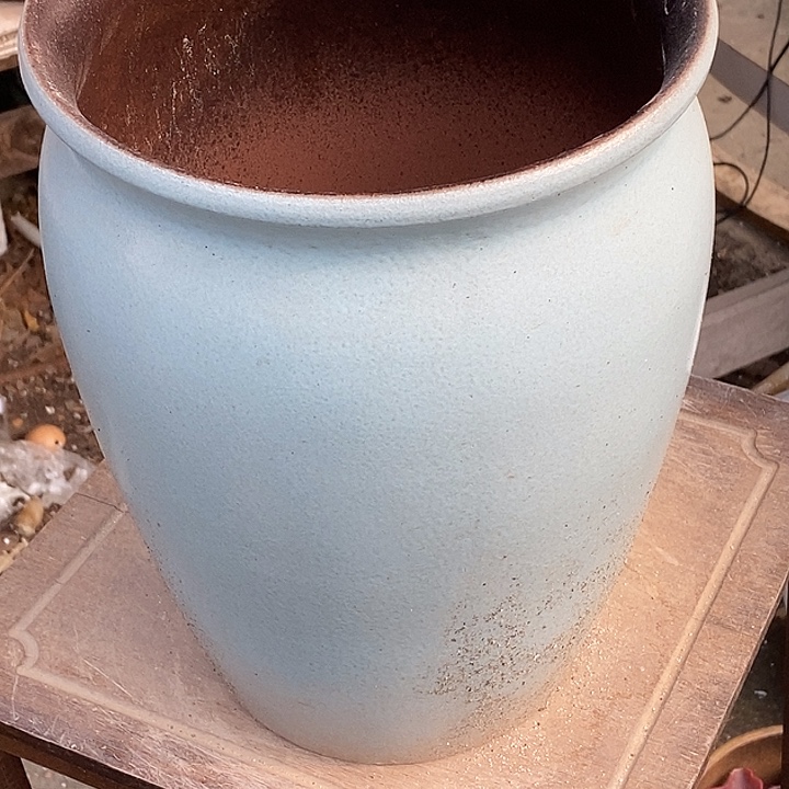 紫砂花盆口21高度28孤瑕疵