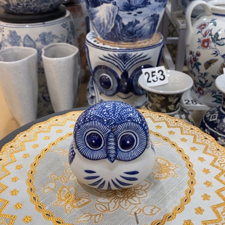 【闪购商品】摆件青花瓷猫头鹰福利摆件