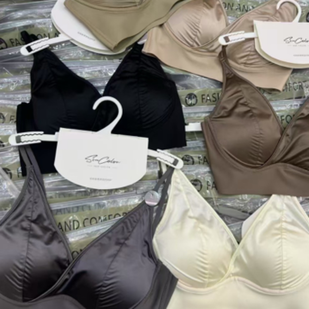 252法式缎面绸缎背心固定一体杯女内衣小胸聚拢上托轻薄抹胸美背