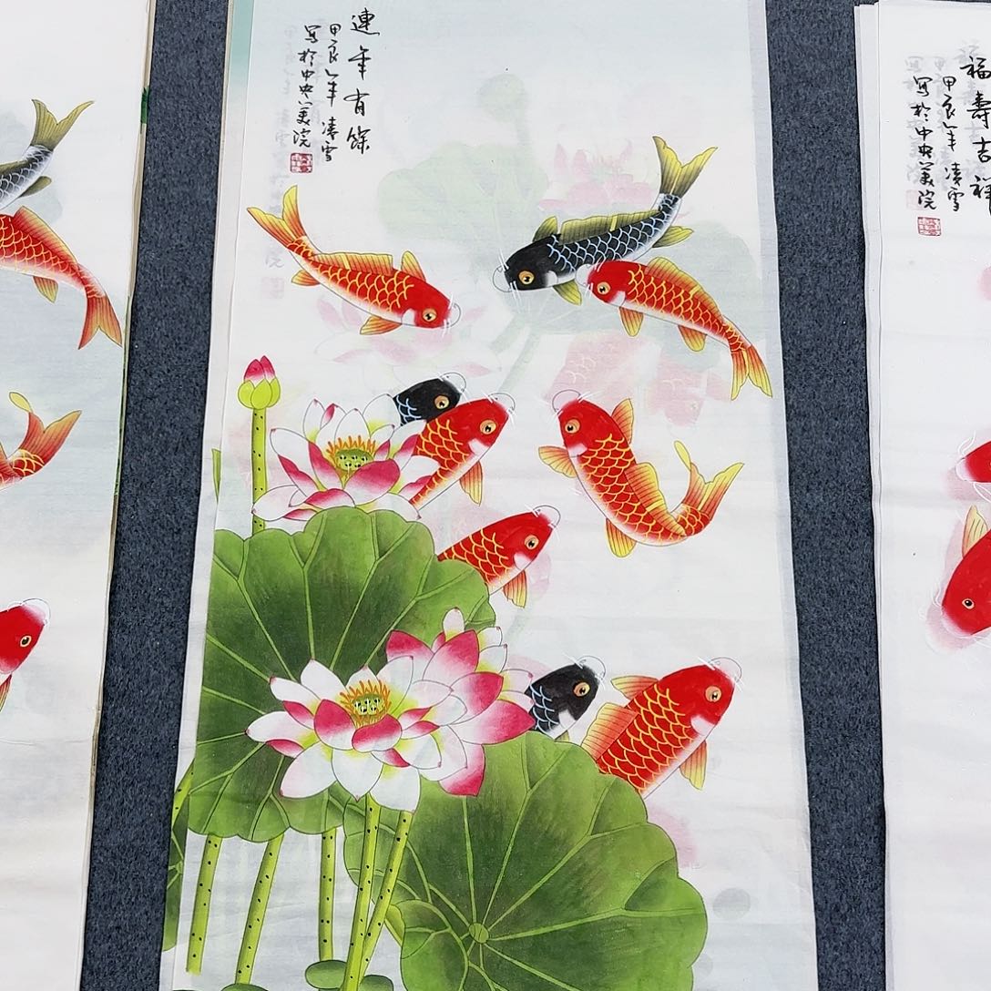 国画尺寸50X100手绘作品 