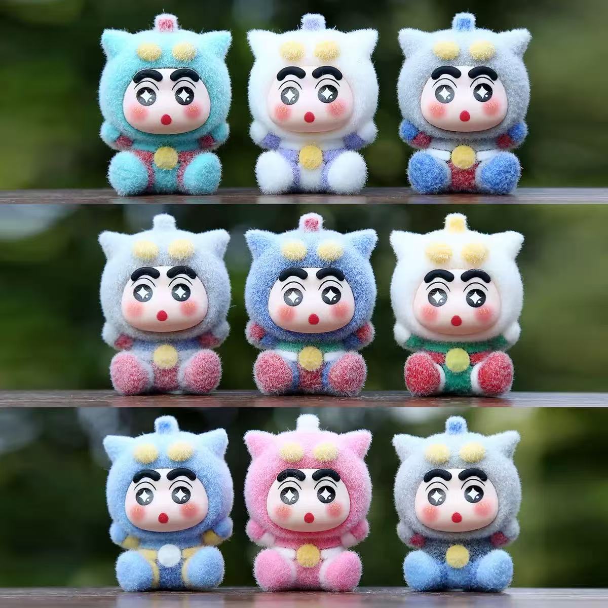 【九宫格】植绒超人小新卡通树脂摆件家居装饰