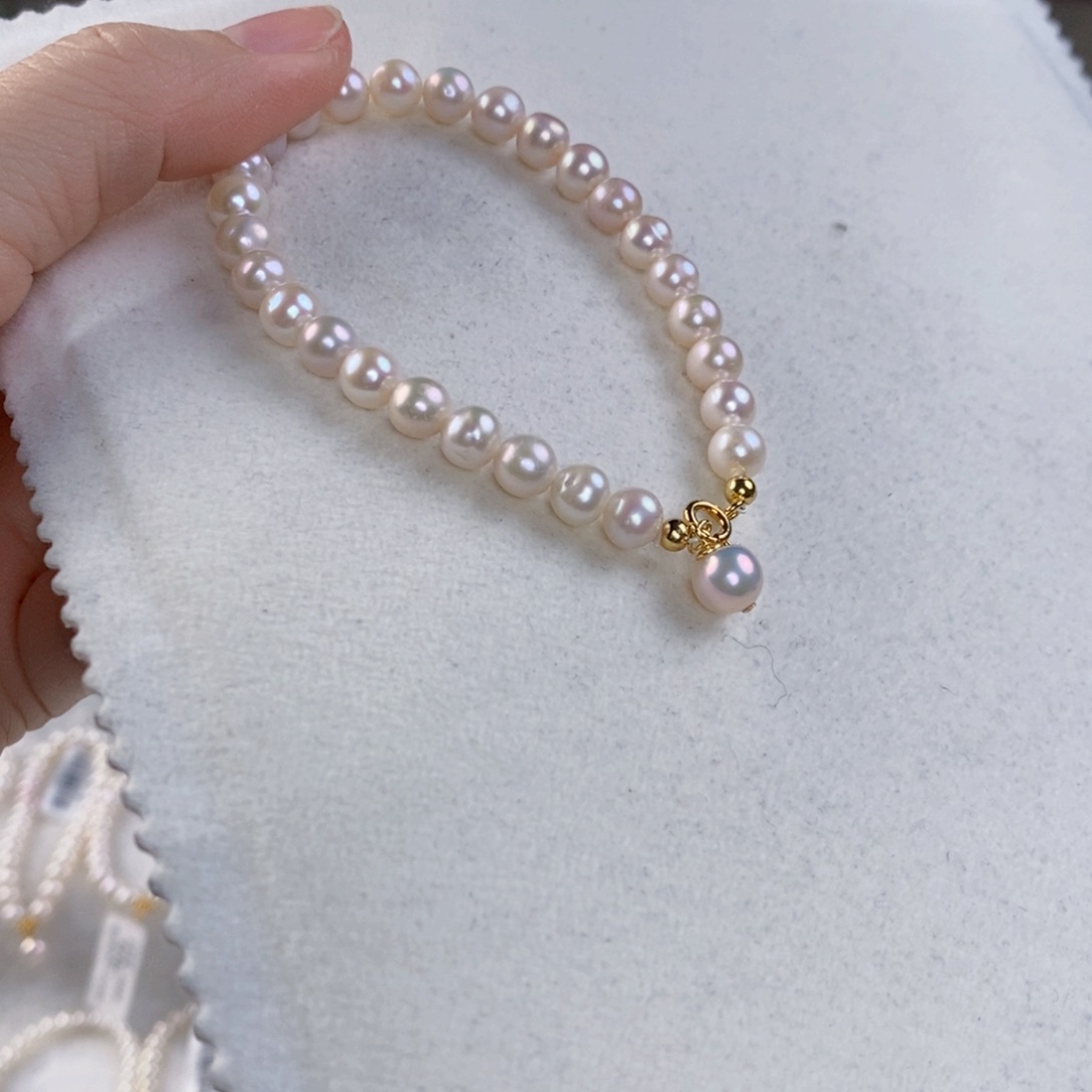 淡水珍珠手绳银S925镶嵌