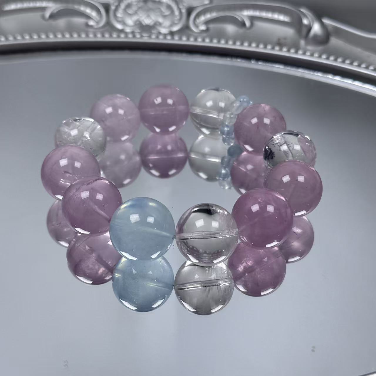 Z789 冰透粉水晶diy手串 多样性发其一