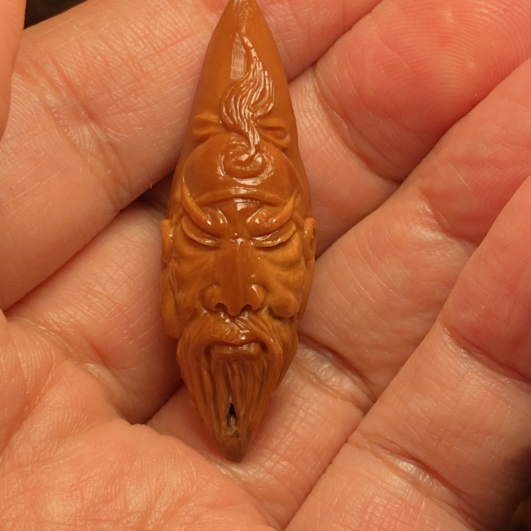 福利苏工核雕，纯手工雕刻，老苏工留刀痕关二哥个性十足