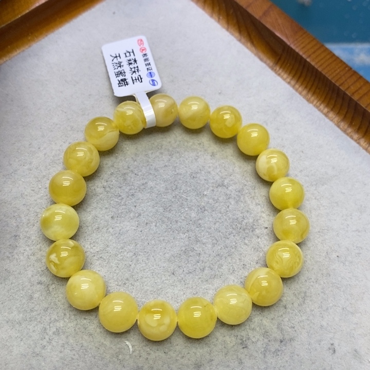 蜜蜡裸石未镶嵌手串