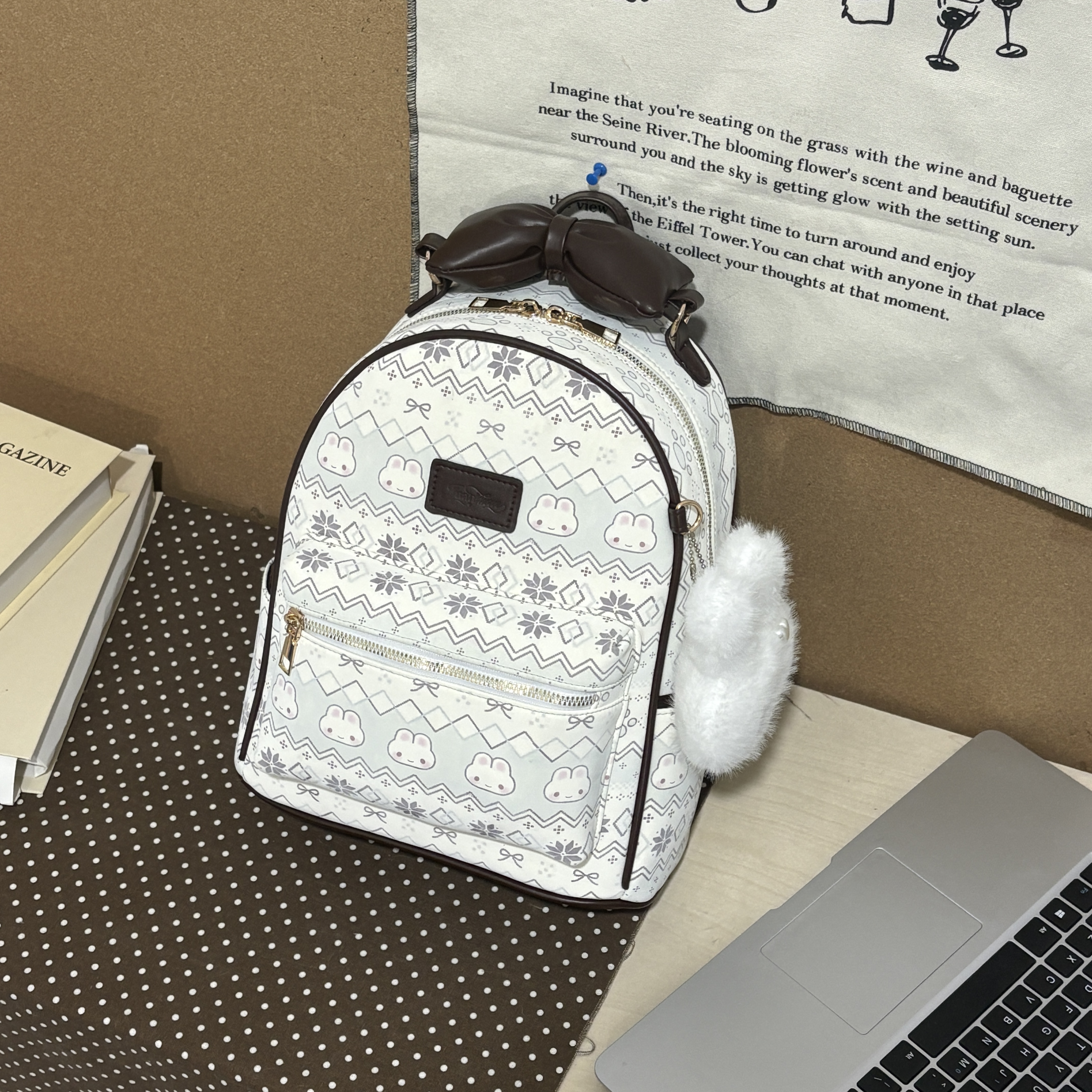 JuanJuan自制小众原创可爱大容量双肩包e023