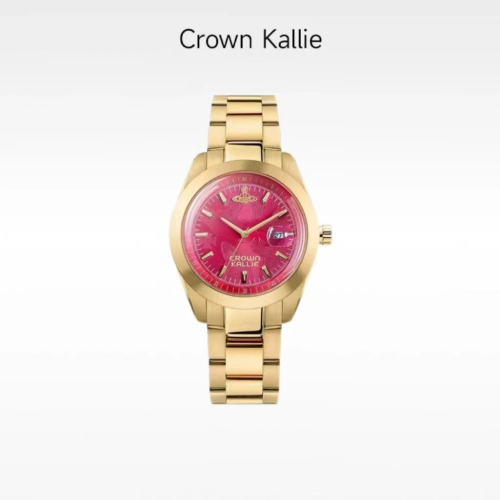 【火龙果】Crown Kallie西太后联名同款色火焰红女士时尚腕表ck8149