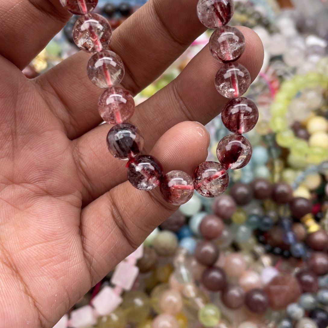 银S925镶嵌手链烟晶