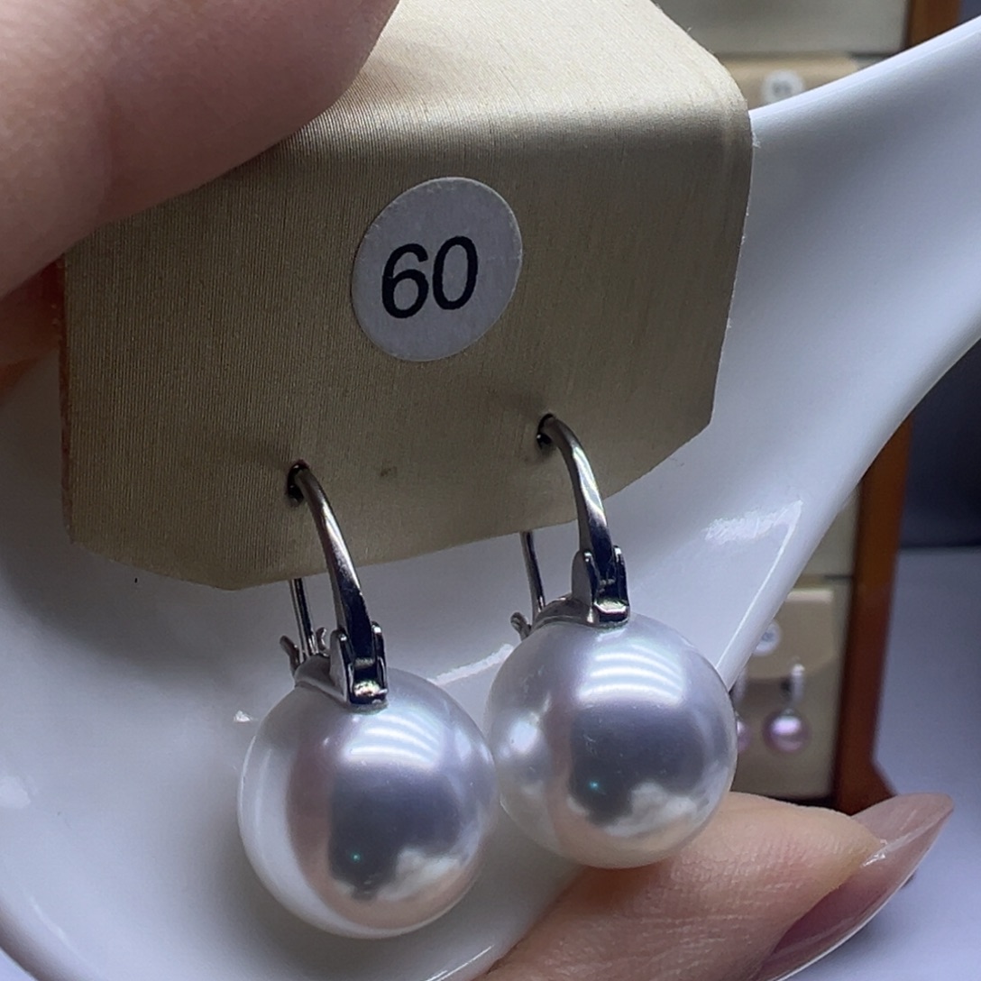 淡水珍珠银S925镶嵌耳饰