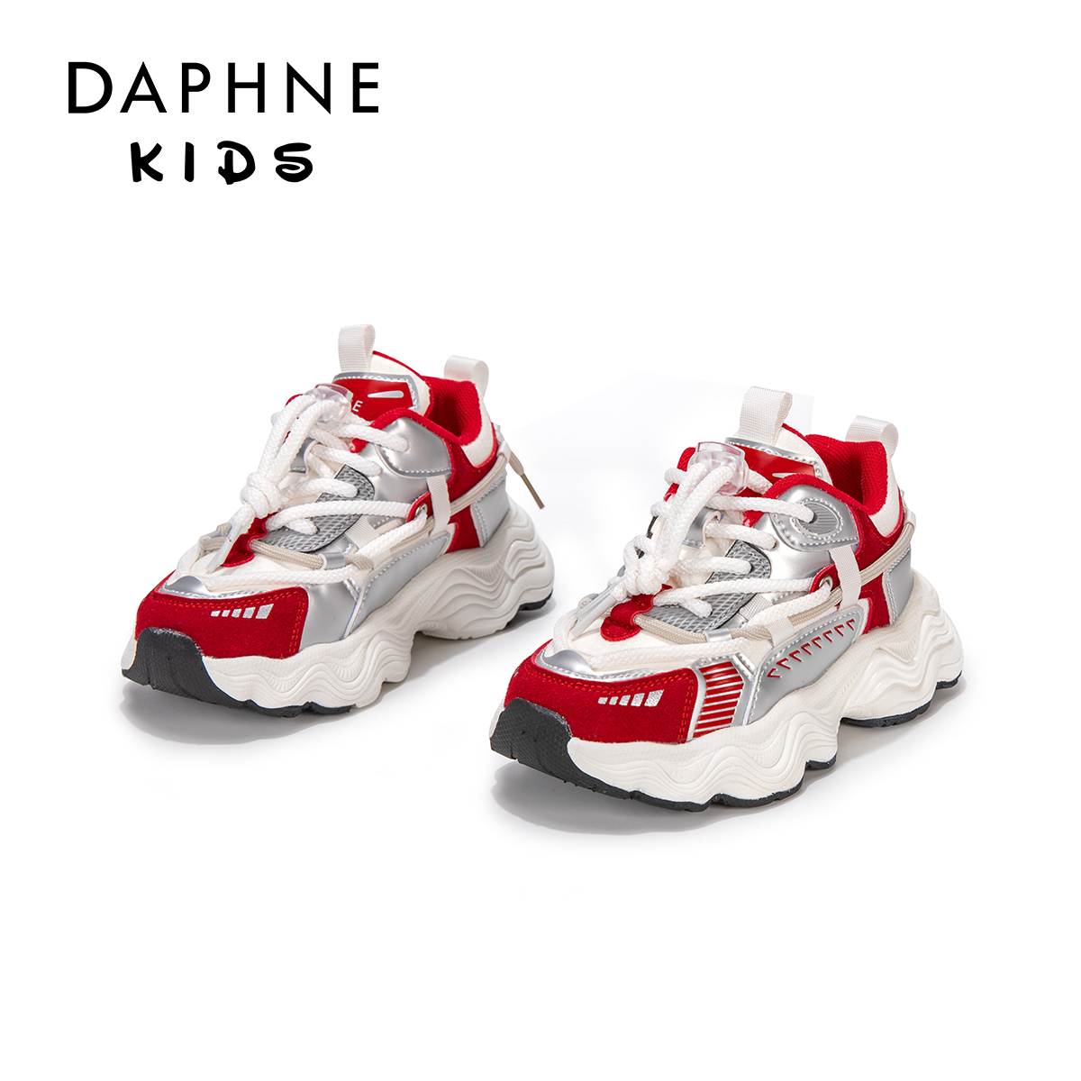  达芙妮Daphne儿童2025年春透气休闲老爹鞋百搭时尚复古中大童鞋