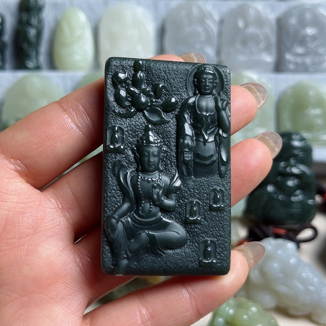 和田玉未镶嵌挂件