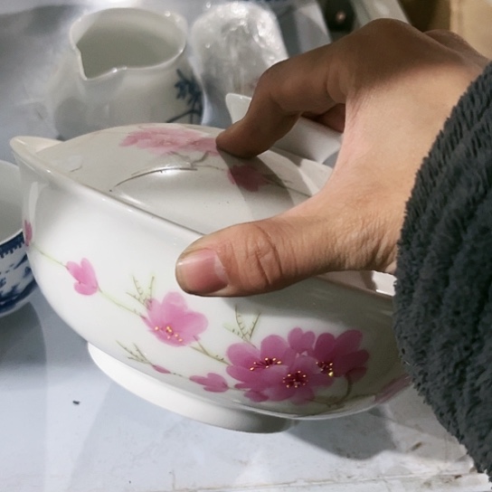 盘手绘品锅一个陶瓷陶瓷