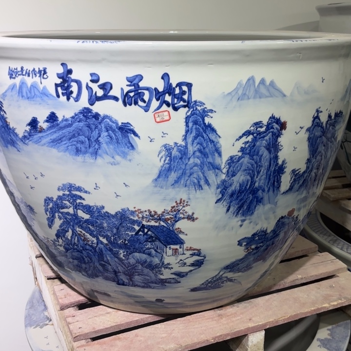 纯***翠陶瓷鱼缸微瑕尺寸100-68