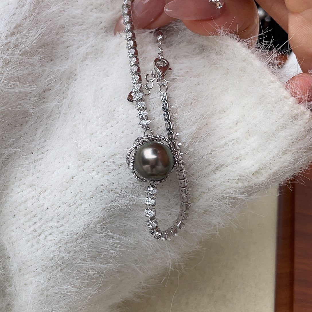 手绳海水珍珠银S925镶嵌