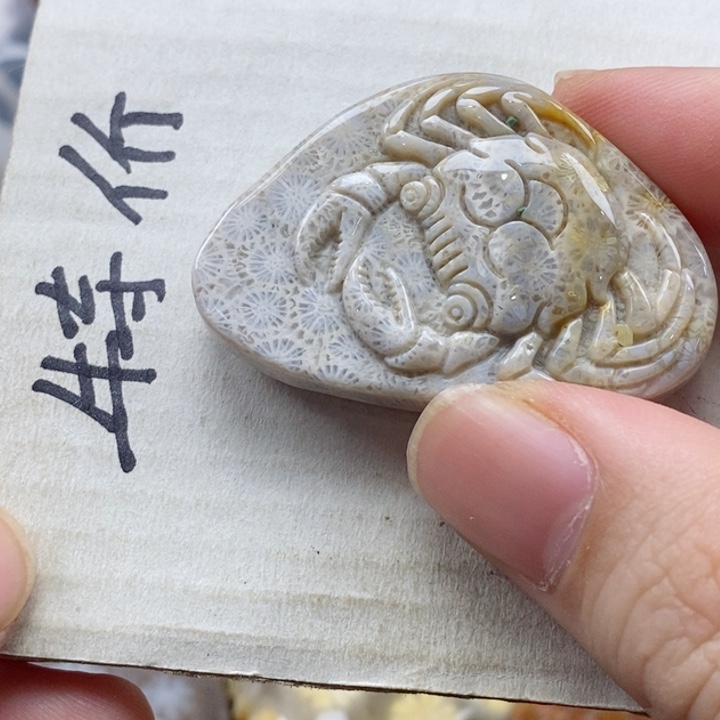 硅化珊瑚（珊瑚玉）颈饰未镶嵌冰**佬