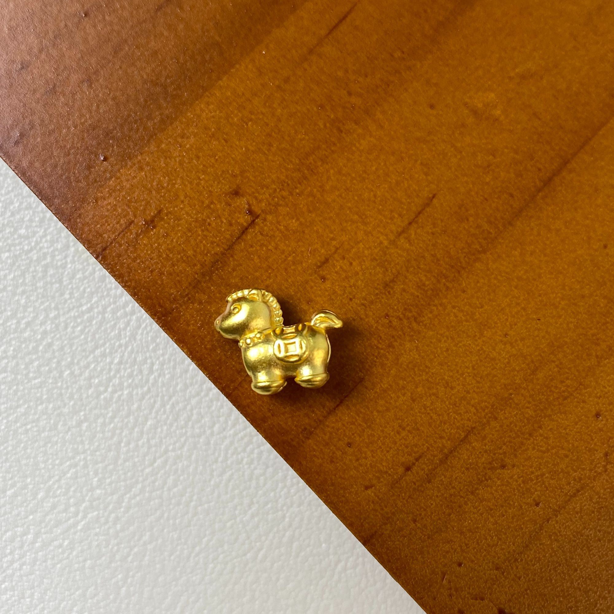 黄金足金999小克重转运珠手链配件马上有钱小马钱币091