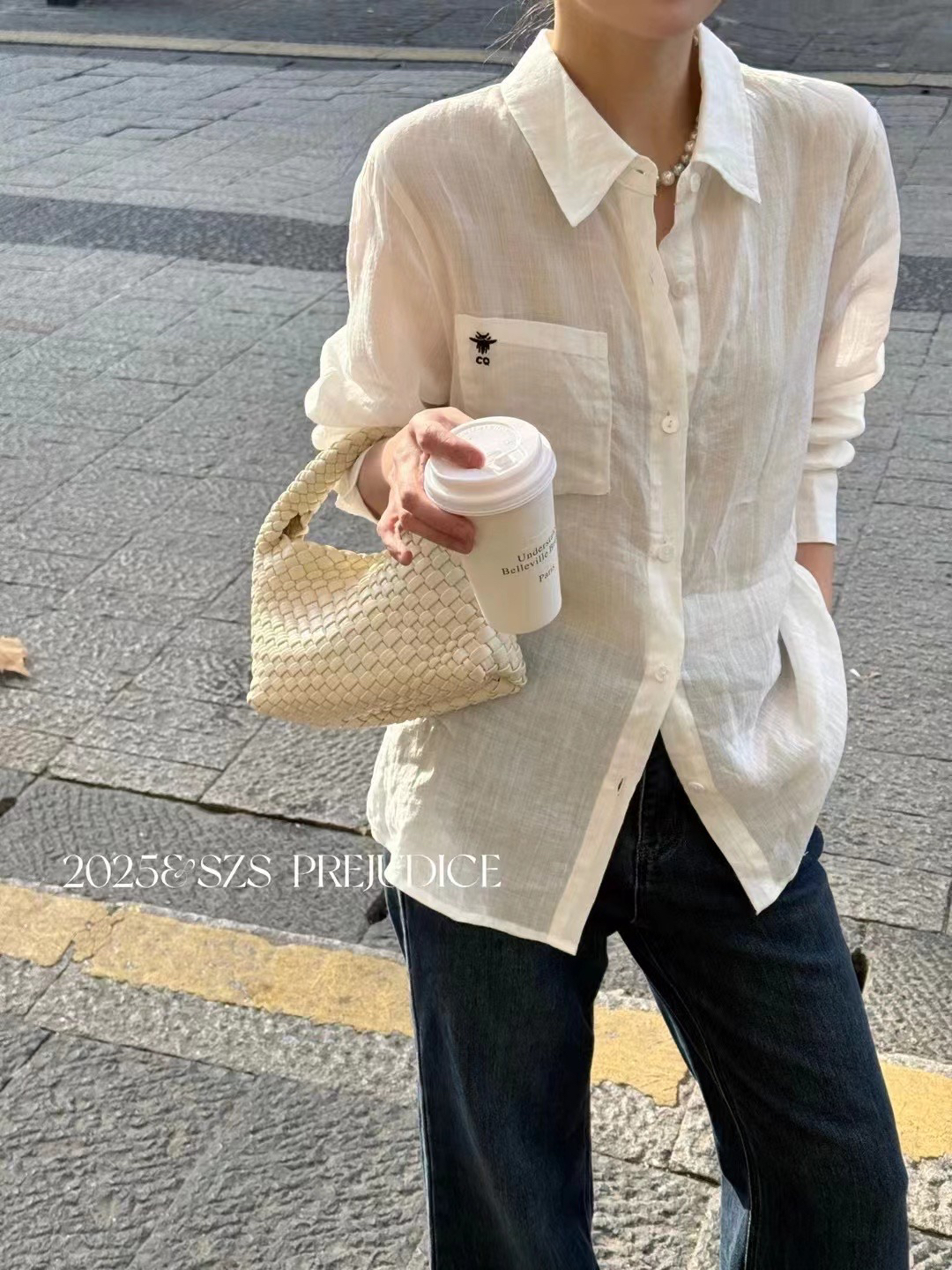 欧货麻料刺绣衬衣长袖百搭