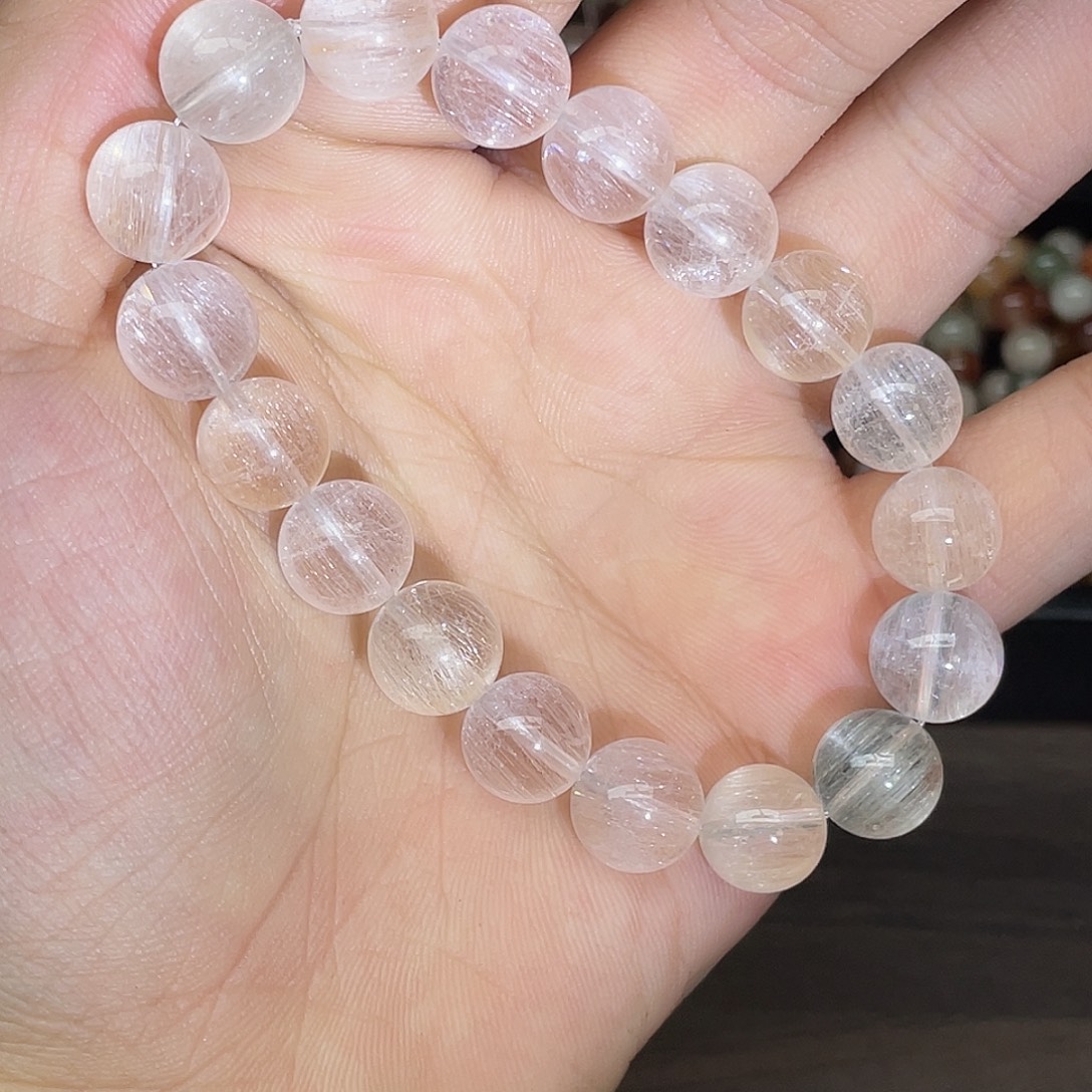 未镶嵌发晶手链彩兔毛11+