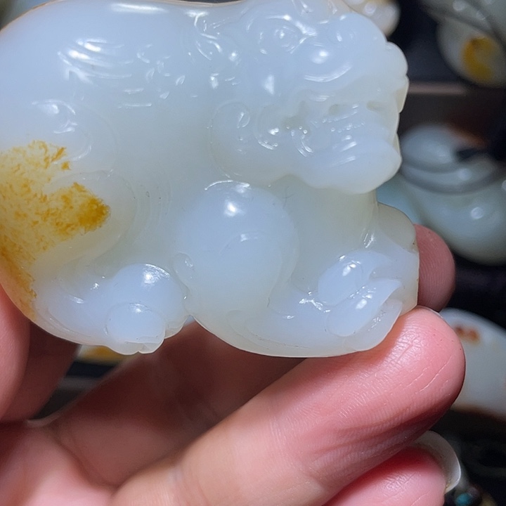 烟***意和田玉未镶嵌车挂