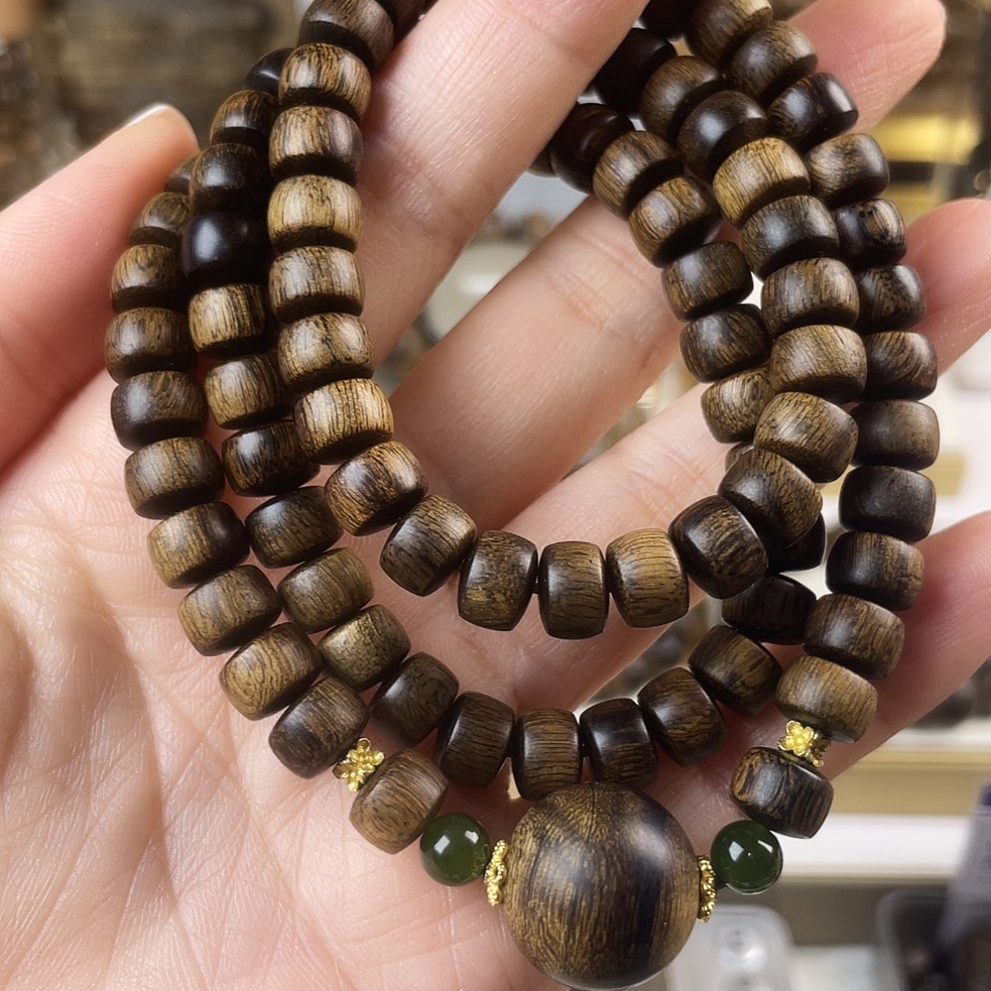 手串沉香富森红土沉窖藏古董玉化瘤疤0.8