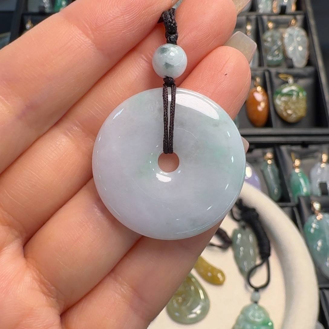 翡翠未镶嵌颈饰平安扣扣