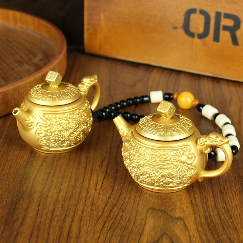 【把把壶】黄铜麻将把把胡解压可旋转手把件