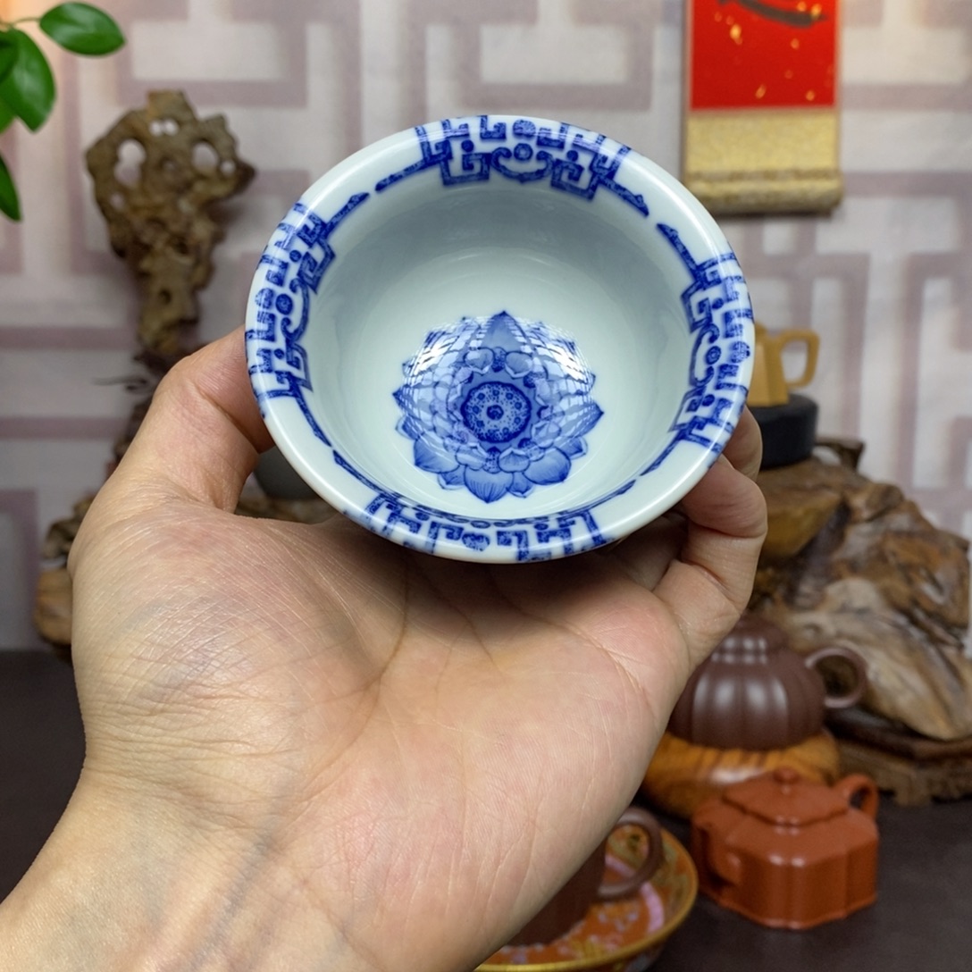 路***非茶壶紫砂紫砂茶具良朋青花瓷主人杯