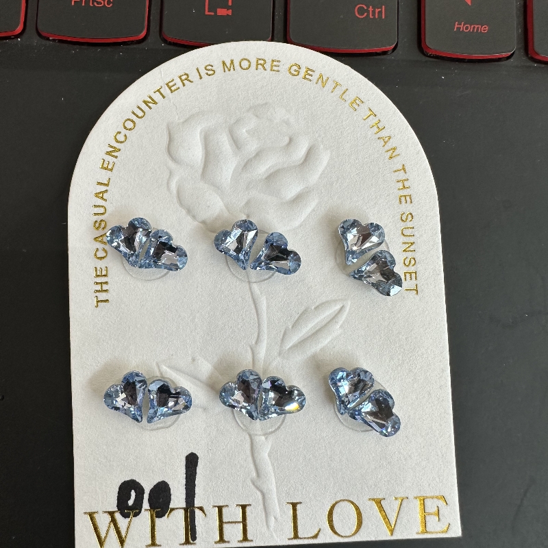 美甲店老板娘超值浮力8*9蓝色歪心10颗专属福利水晶玻璃尖底钻