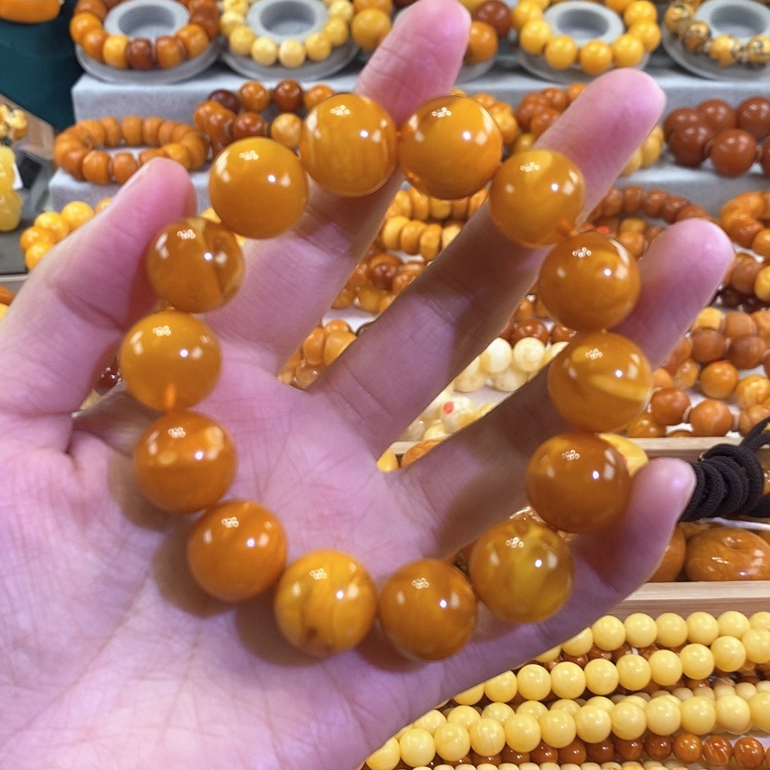 未镶嵌蜜蜡裸石琥珀蜜蜡手串