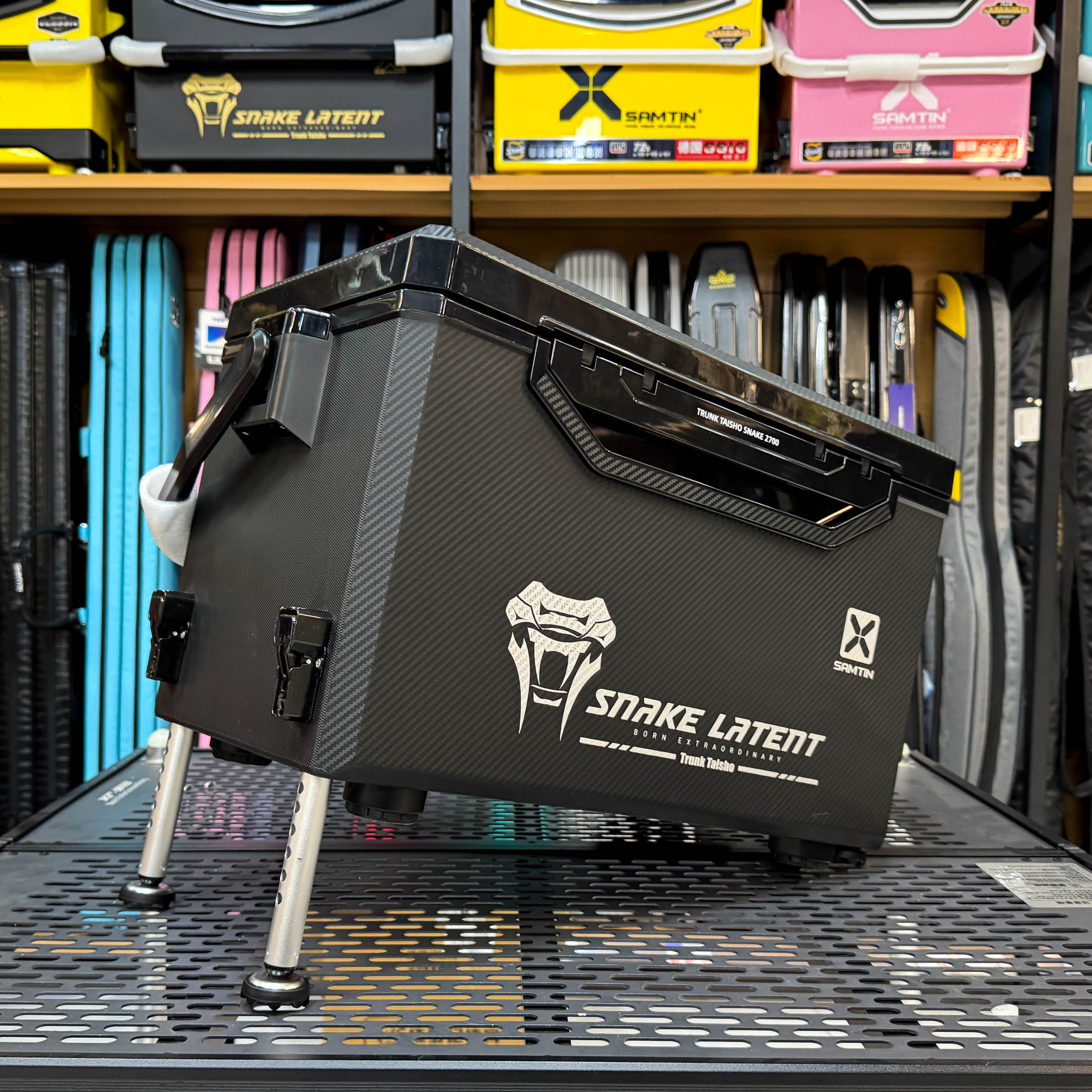 限量款雷臣钓箱2700防刮碳纤纹限定款四胶升降不锈钢配件钓鱼箱