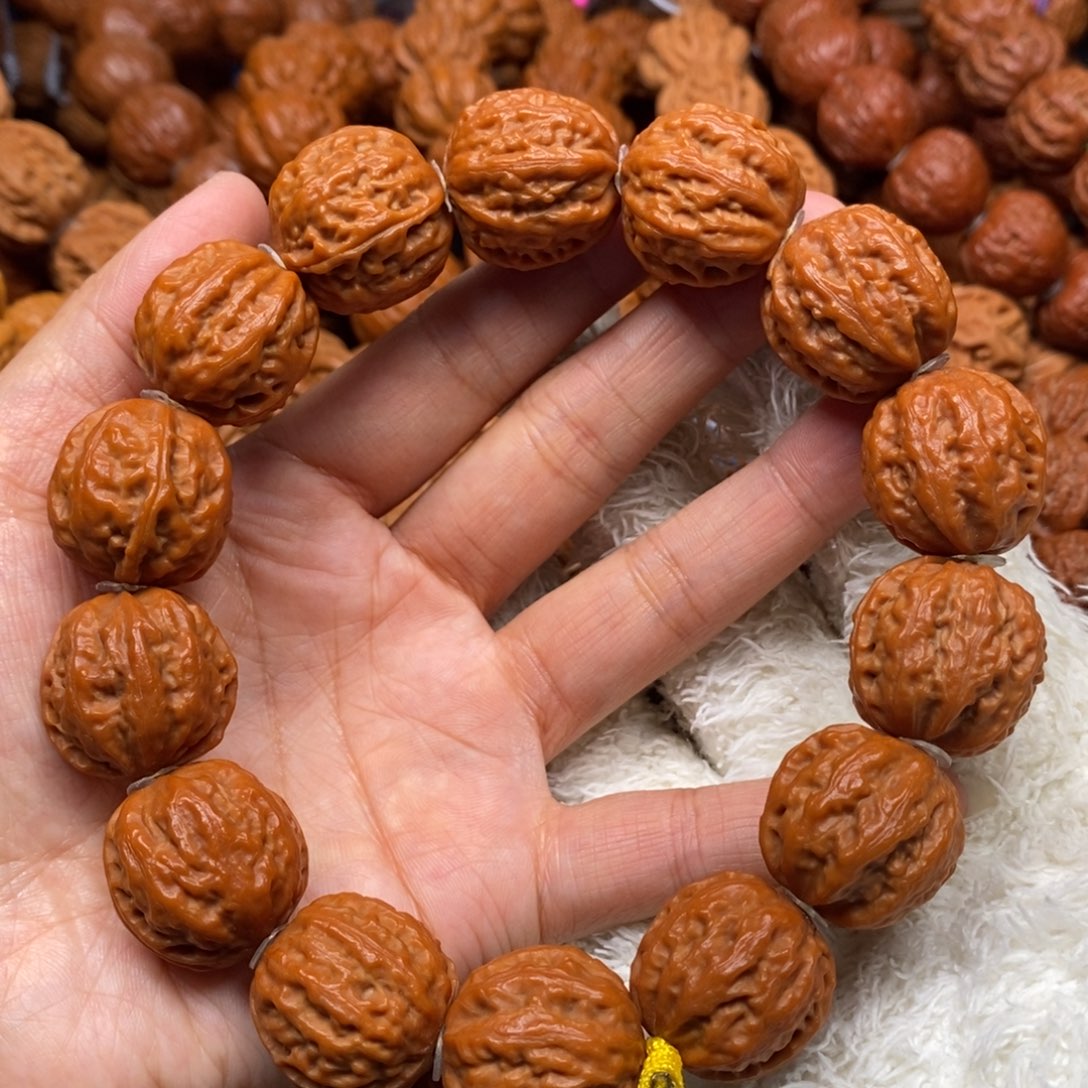 桃核手串麒麟八棱