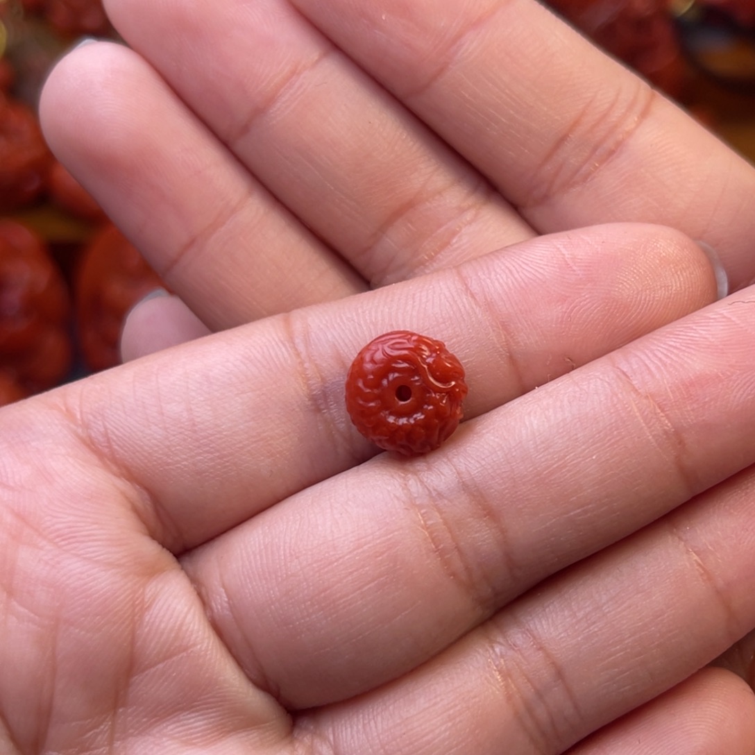 古***下南红玛瑙未镶嵌川料瓦西11mm尺寸龙扣