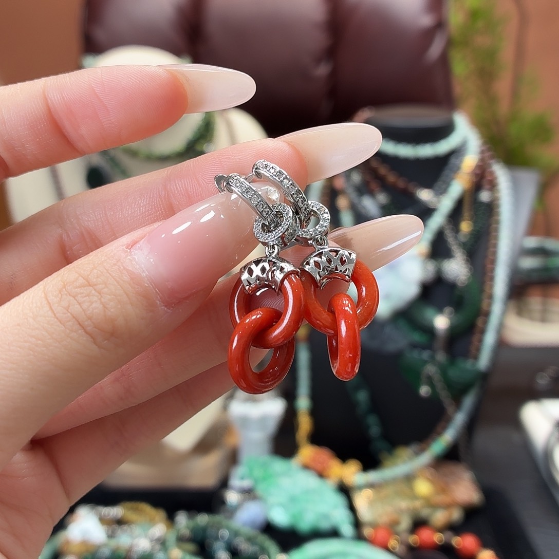 翡翠未镶嵌耳饰耳饰