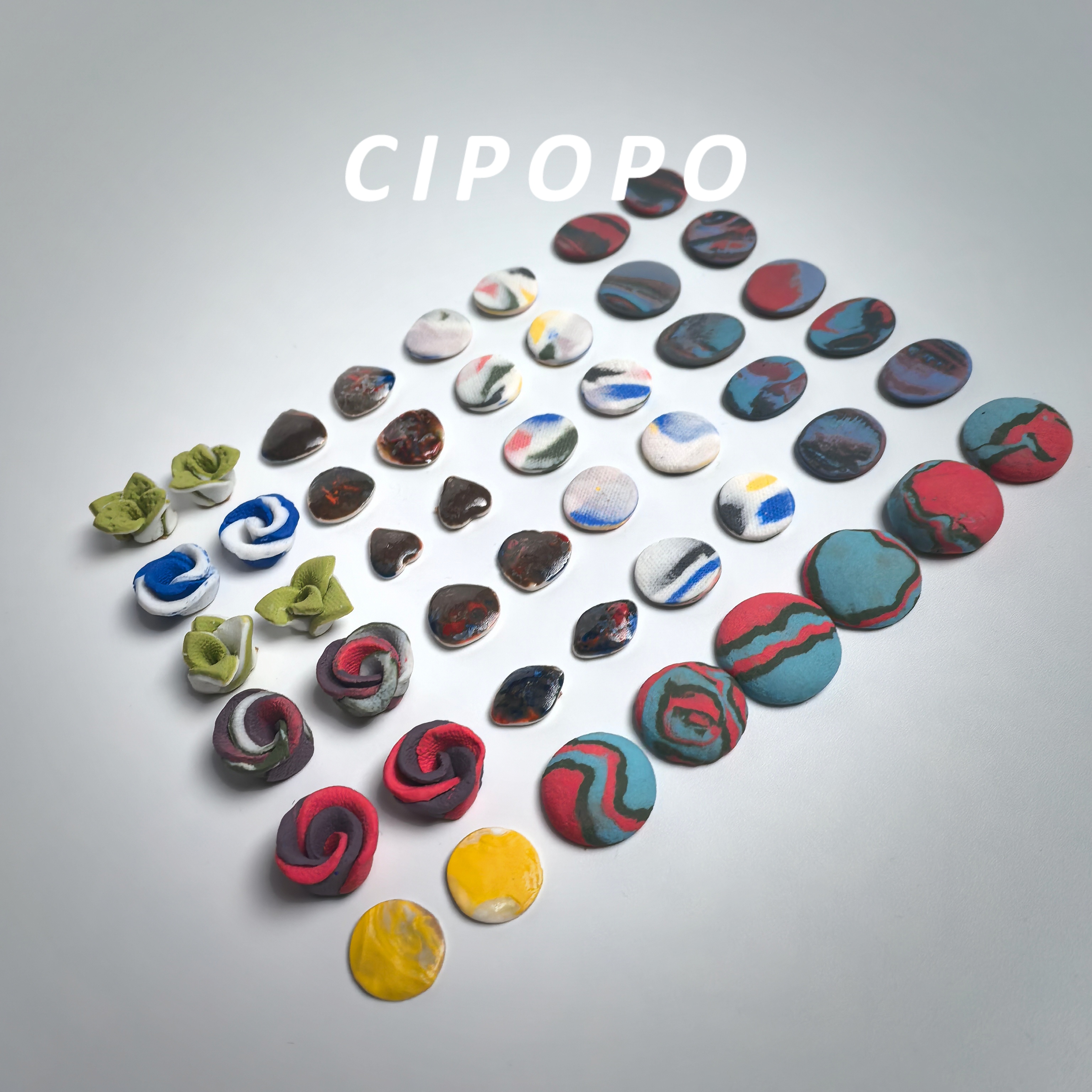 非金属陶瓷耳饰 小尺寸耳钉瓷婆婆陶瓷新中式耳环手作耳饰复古