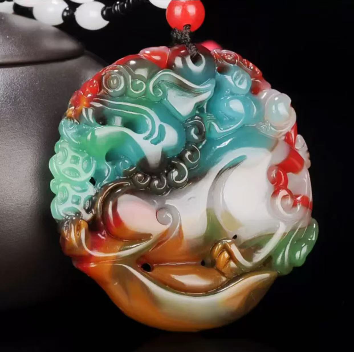 昆仑七彩麒麟祥瑞男女同款吊坠