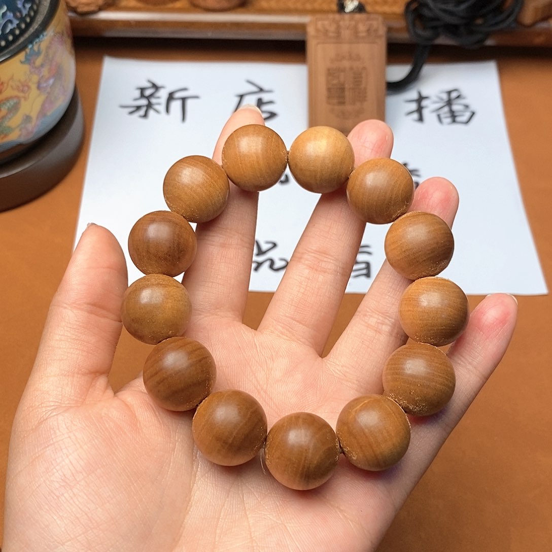 檀香木手串/手链1.8横纹瑕疵沉水手串