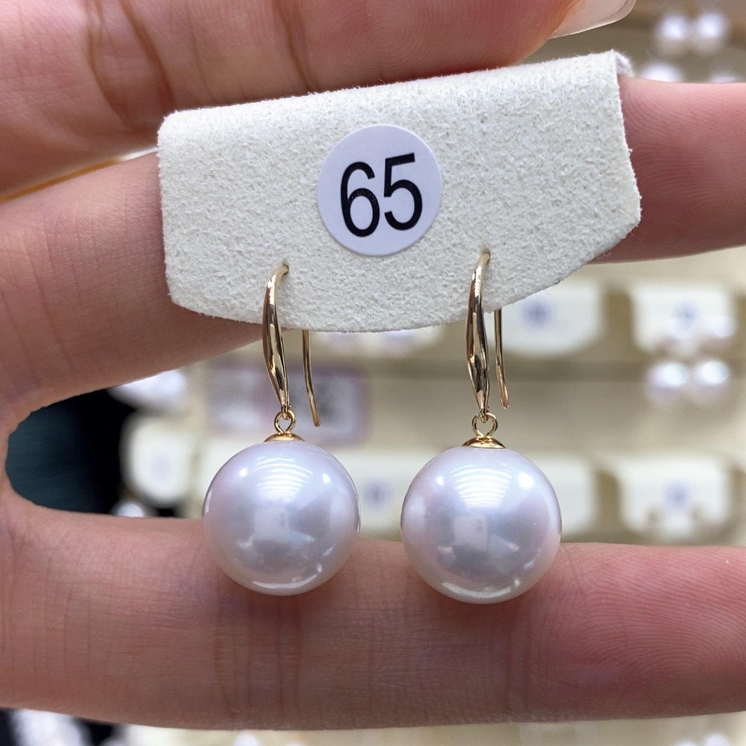 淡水珍珠耳饰18K金镶嵌