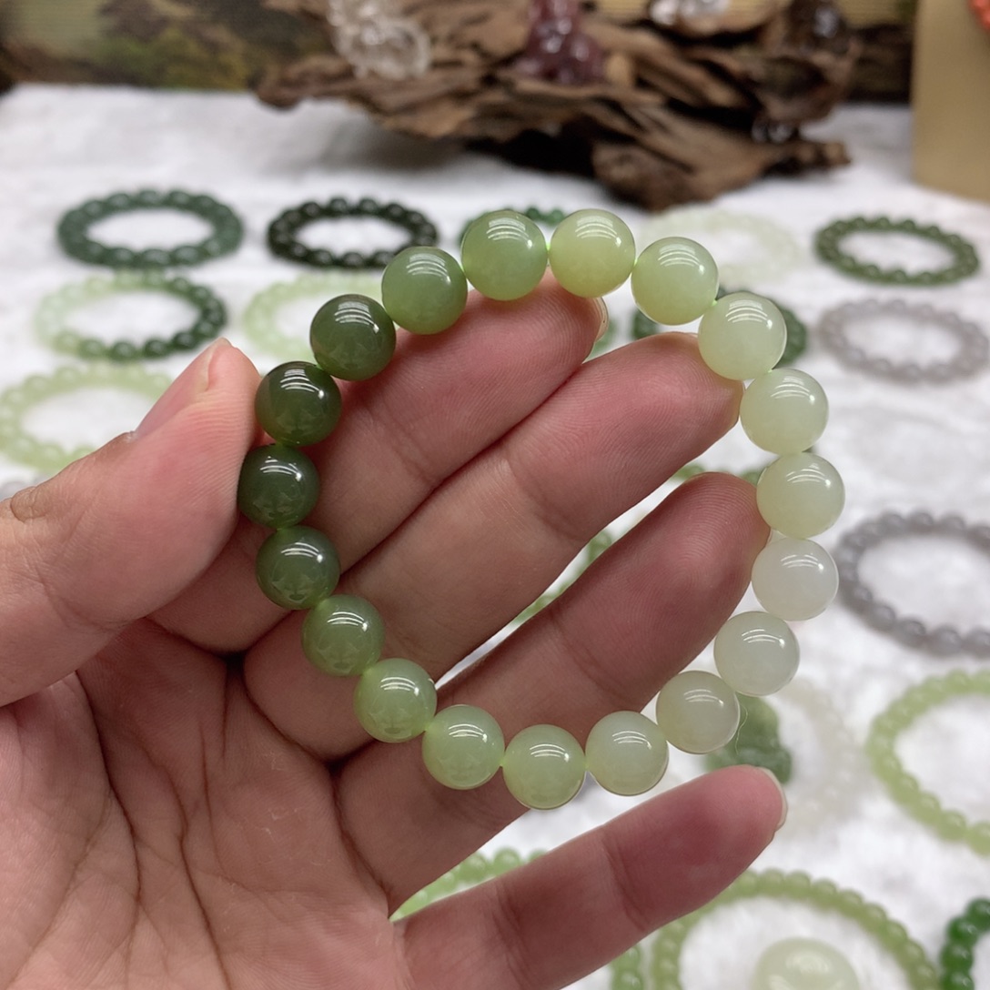 和田玉未镶嵌手串（渐变10）