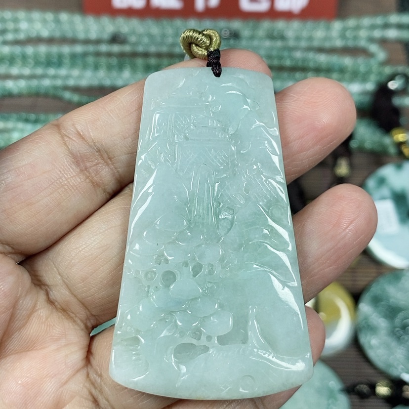 【闪购商品】翡翠颈饰未镶嵌玉吊坠翡翠玉山水牌